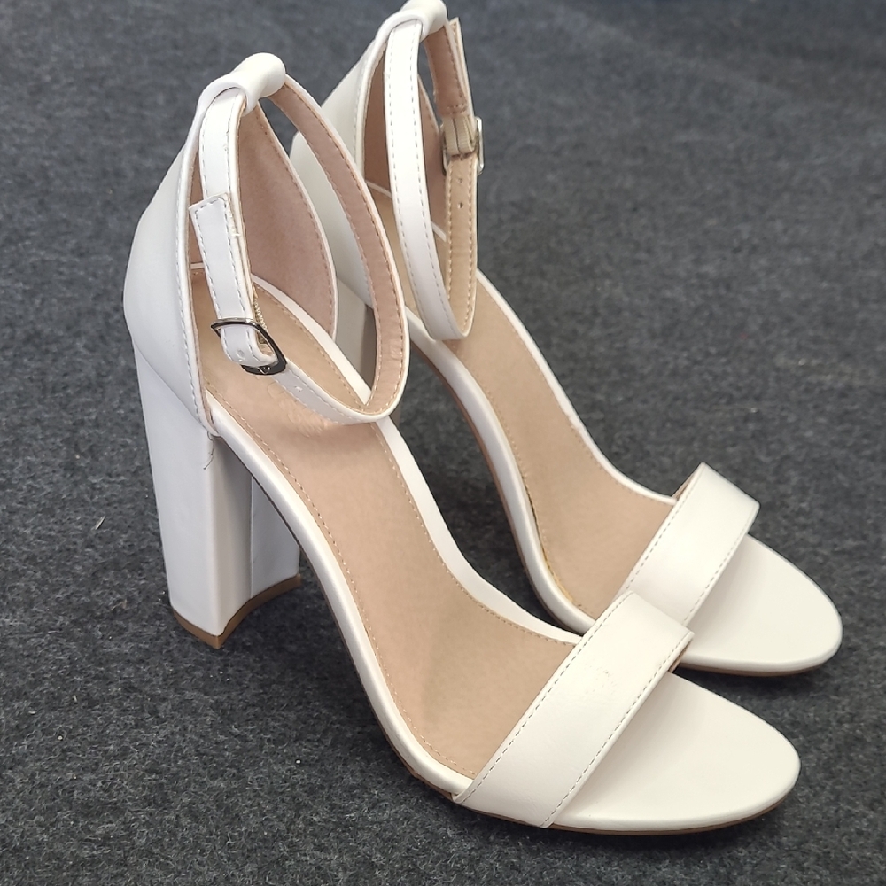 Charlotte Russe White Block Heel Sandals